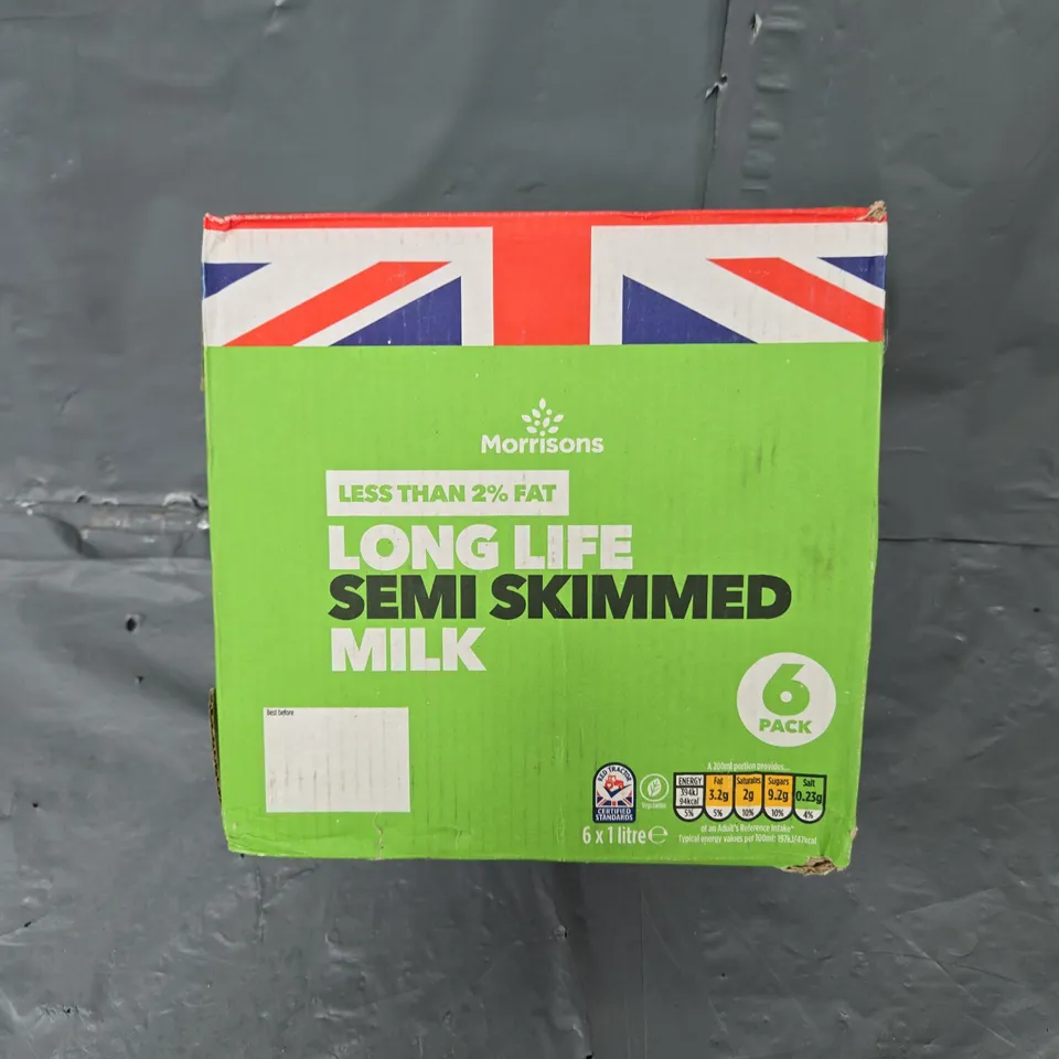 MORRISONS LONG LIFE SEMI SKIMMED MILK 6 X 1L