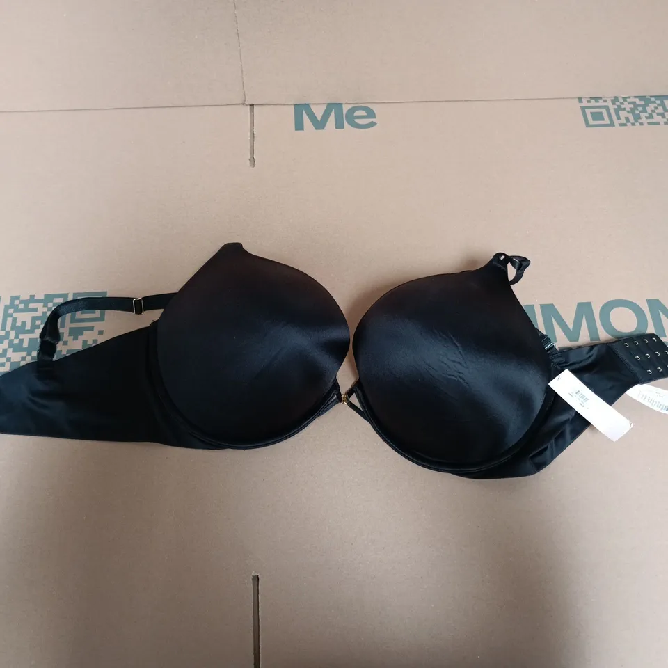 VICTORIAS SECRET BLACK ADD 2 CUPS PUSH UP BOMBSHELL BRA -- 38DDD