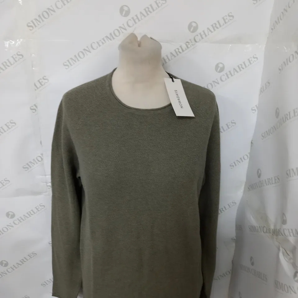 NOWADAYS OIL GREEN KNITTED JUMPER SIZE S