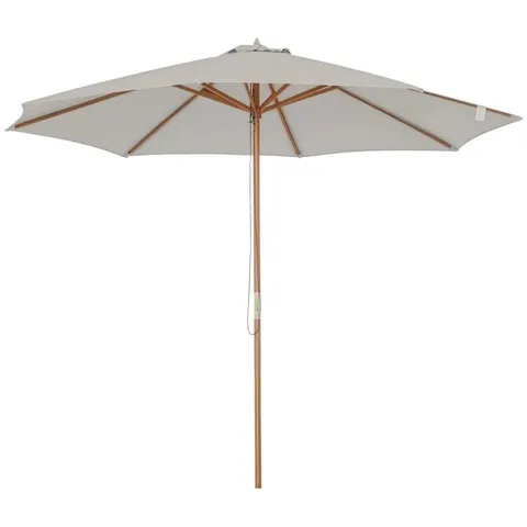 BOXED GARDEN PARASOL 2500 MM  CREAM WHITE HEAVY DUTY 