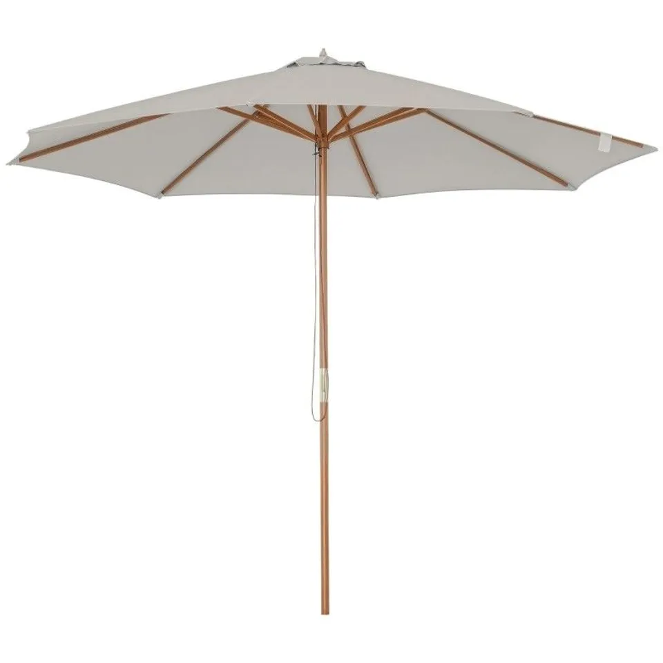 BOXED GARDEN PARASOL 2500 MM CREAM WHITE HEAVY DUTY