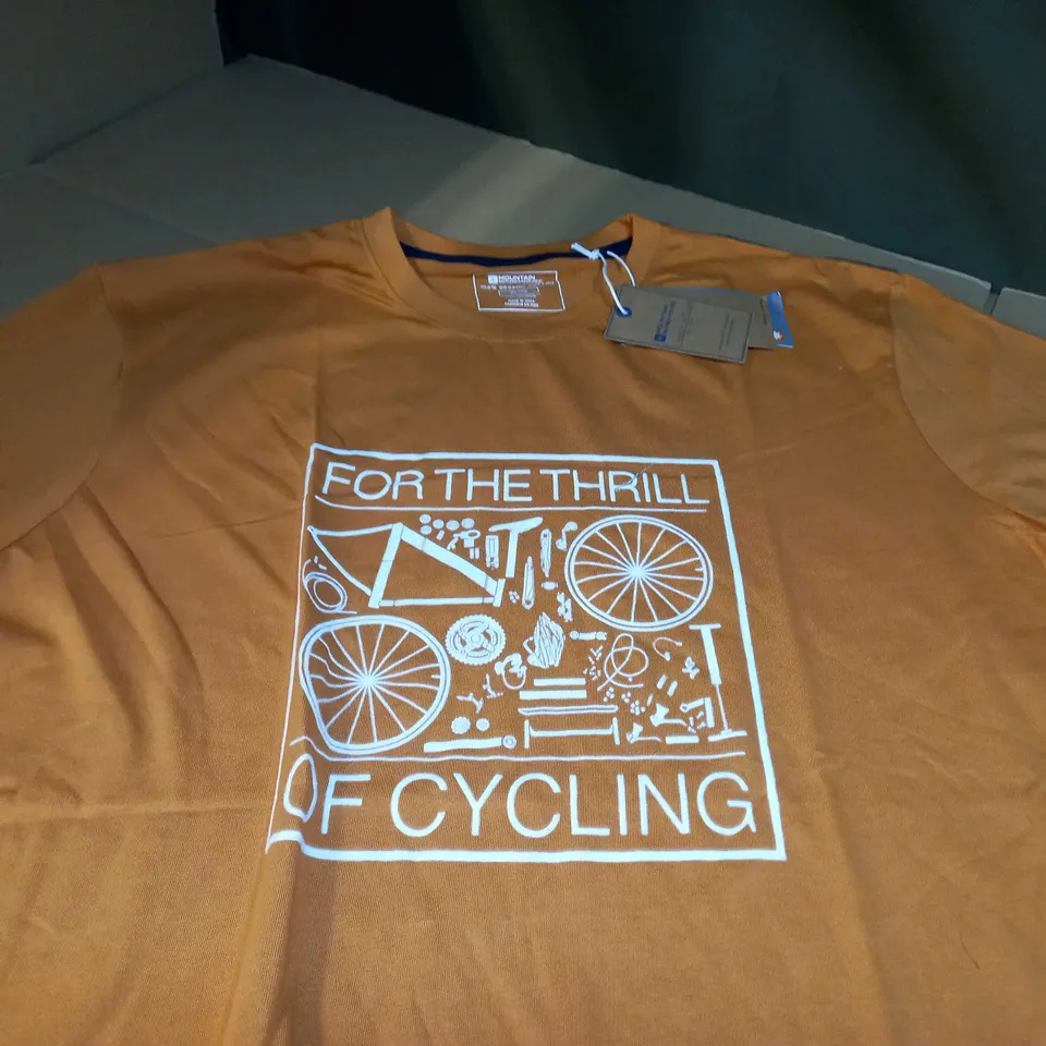 MOUNTAIN WAREHOUSE MUSTARD SLOGAN ORGANIC TEE - XL