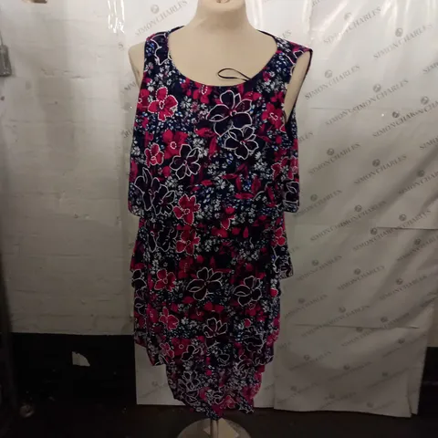 KLASS FLOWERY DESIGN STRAPPED DRESS - SIZE 12