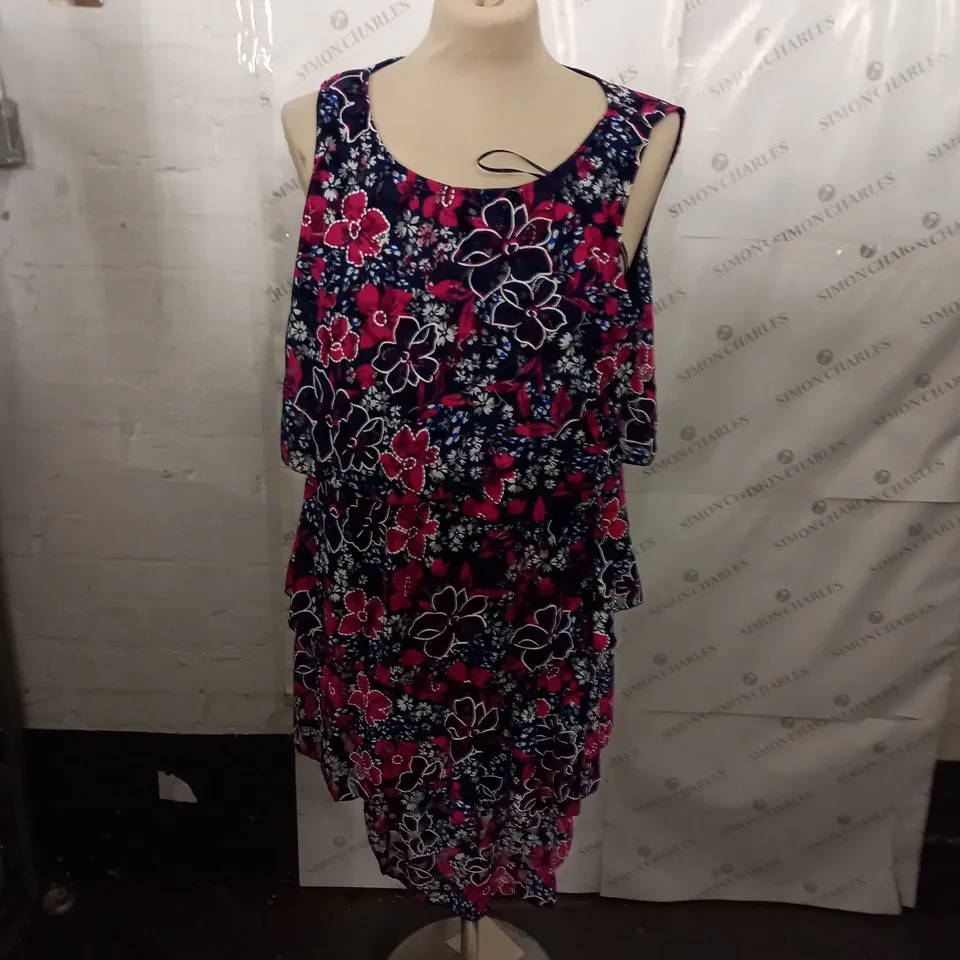 KLASS FLOWERY DESIGN STRAPPED DRESS - SIZE 12