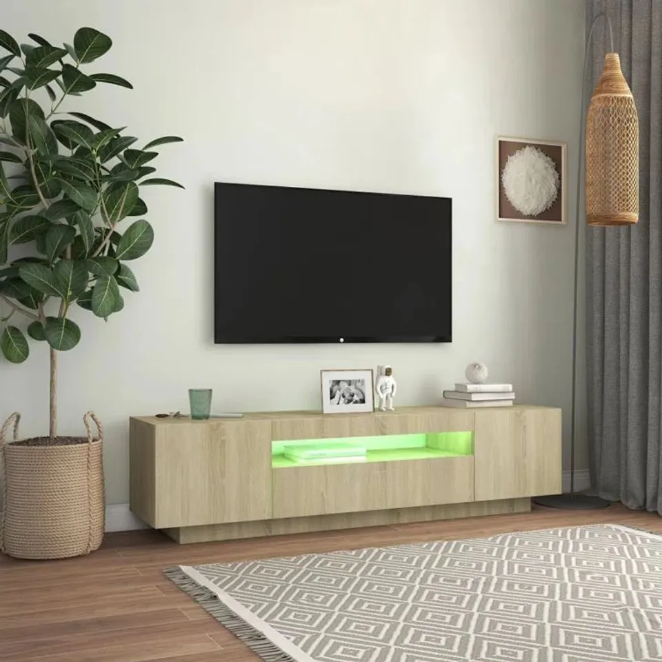 BOXED LABORDE TV CABINET WITH LED LIGHTS 