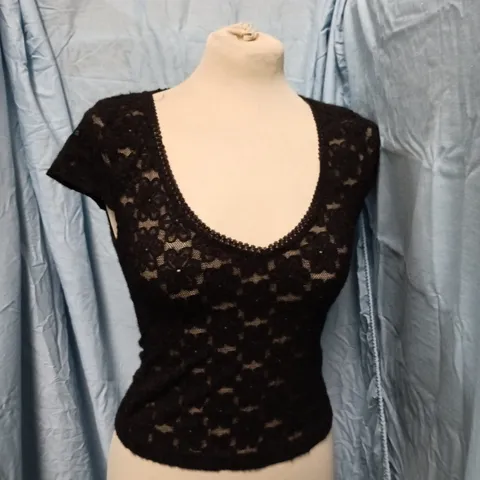 MOTEL SANJANA TOP LACE – BLACK, UK SIZE S