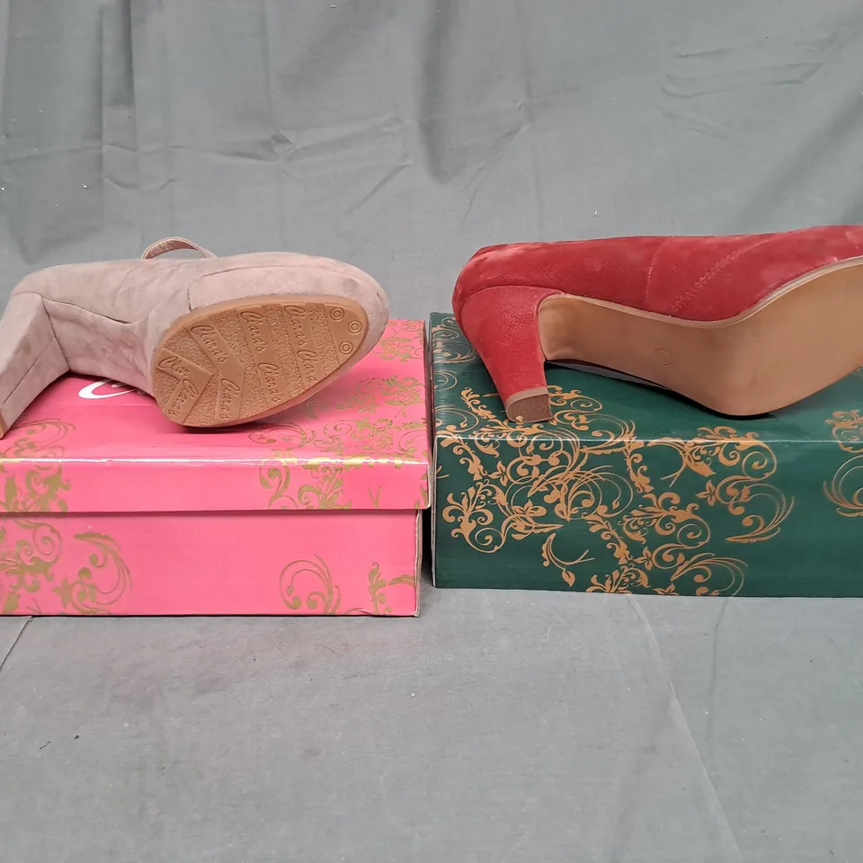 BOXED LOT OF 15 PAIRS OF CIARA'S LADIES SHOES. 2 COLOURS. VARIOUS SIZES