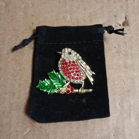 ROBIN EMBELLISHED BROACH