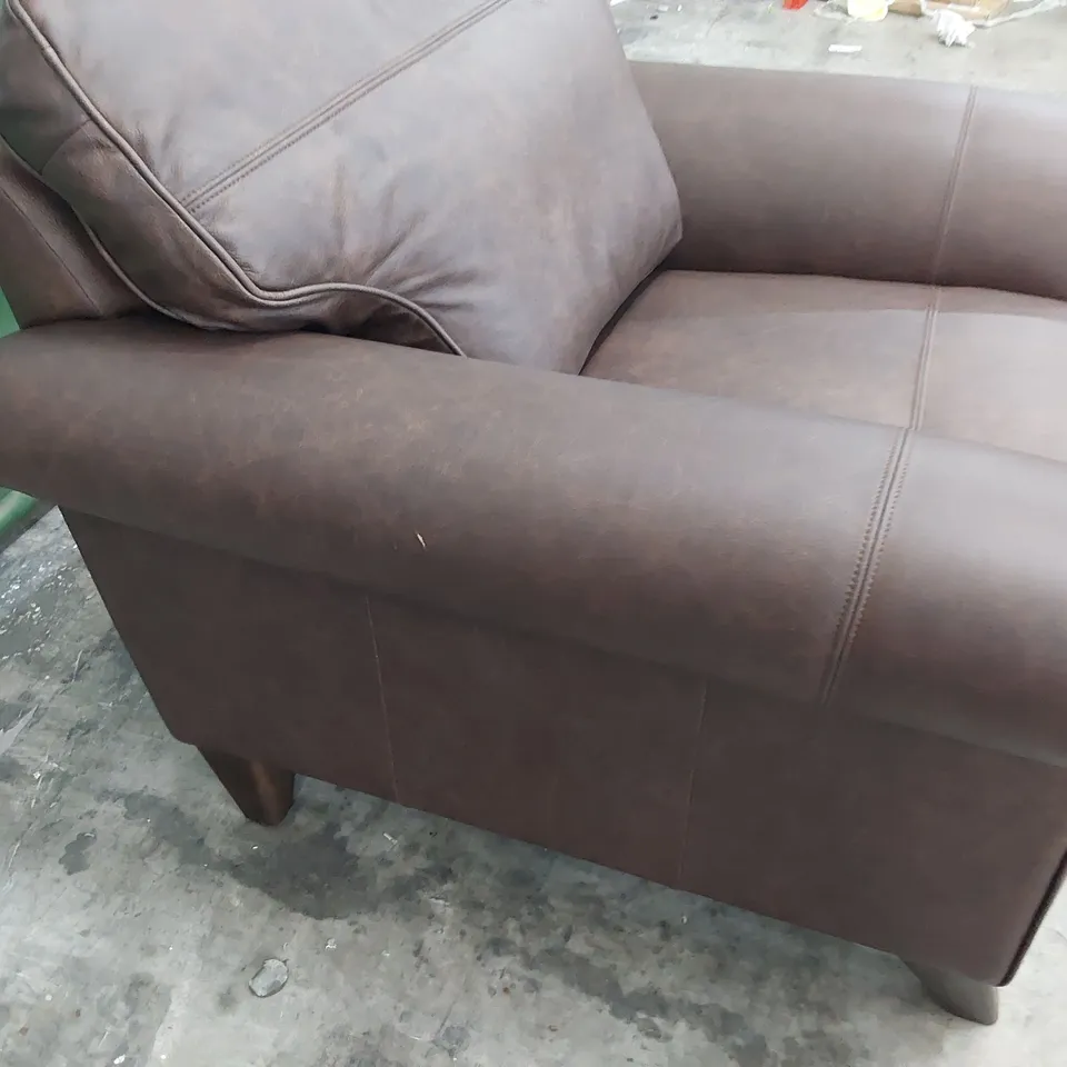 QUALITY BRITISH MADE LOUNGE Co EASY CHAIR BROWN LEATHER 