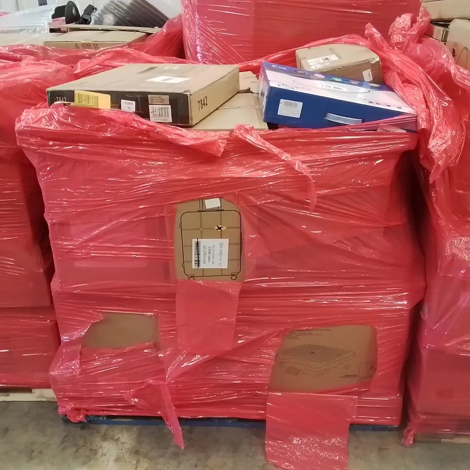 PALLET CONTAINING ASSORTED ITEMS INCLUDING: ELECTRIC FRYER, LED CEILING LIGHT, SIDE TABLE, LAPTOP TABLE ECT