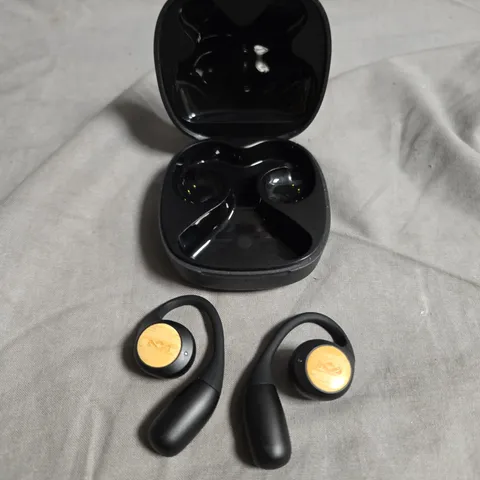 MARLEY LIBERATE OPEN EARBUDS - WIRELESS, BLACK WITH WOOD ACCENT 