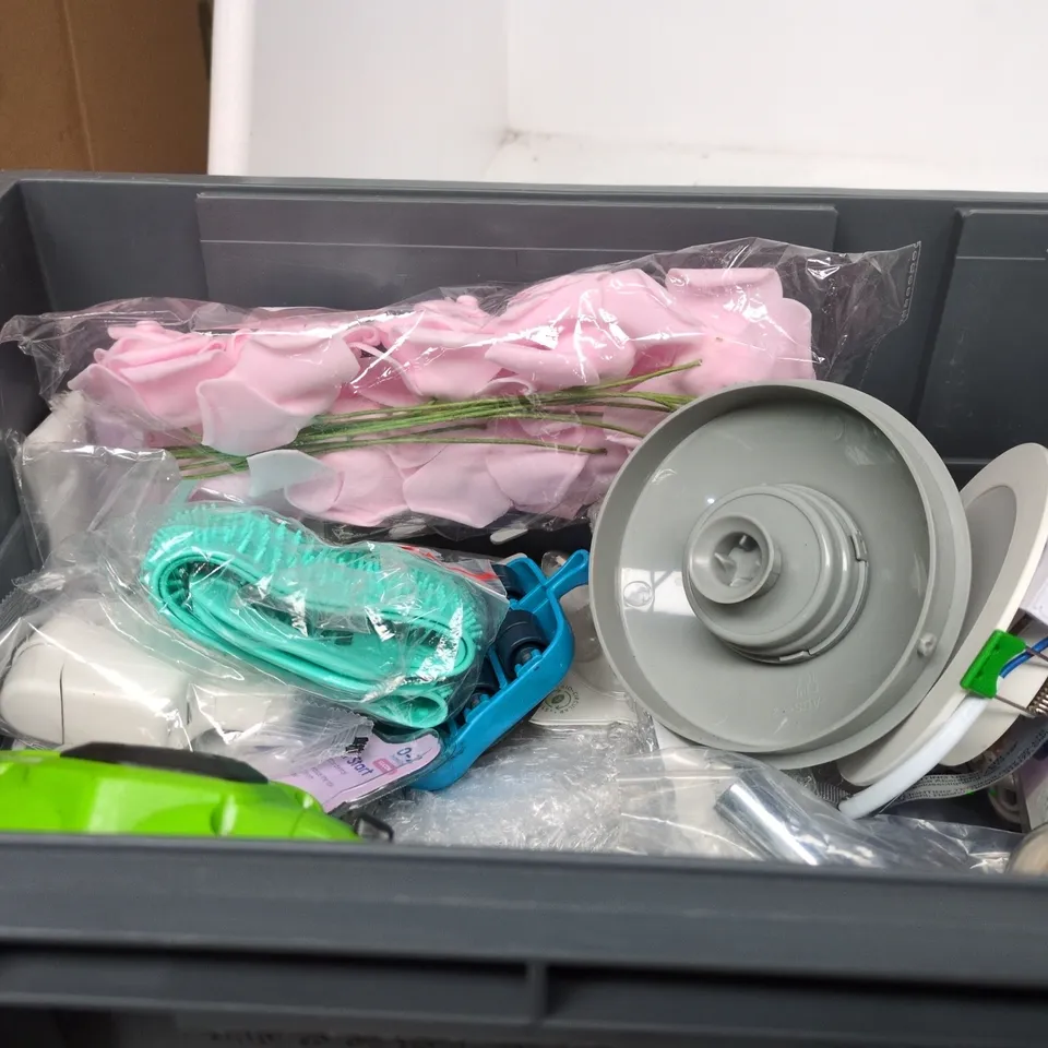 TOTE OF APPROXIMATELY 15 ASSORTED ITEMS TO INCLUDE DYLON, BLU TACK, NIPPON ANT BAIT STATION, FLYMO SPOOL AND LINE, MAM SILICONE ETC