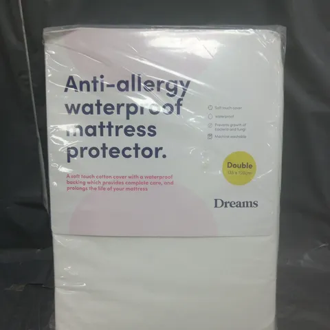 DREAMS ANTI-ALLERGY WATERPROOF MATTRESS PROTECTOR DOUBLE 