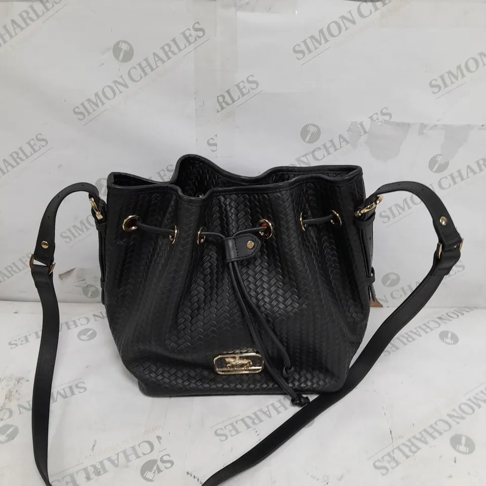 PAUL COSTELLOE DRESSAGE BUCKET BLACK BAG WITH DRAWSTRING 