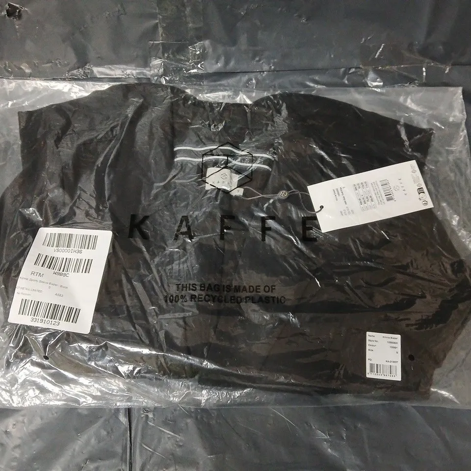 KAFFE KINNIE SPORTY SLEEVE BLAZER - BLACK - SIZE SMALL