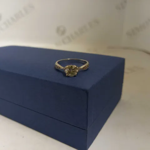 MOISSANITE 9CT GOLD 1CT EQ TWISTED SHANK SOLITAIRE RING SIZE P