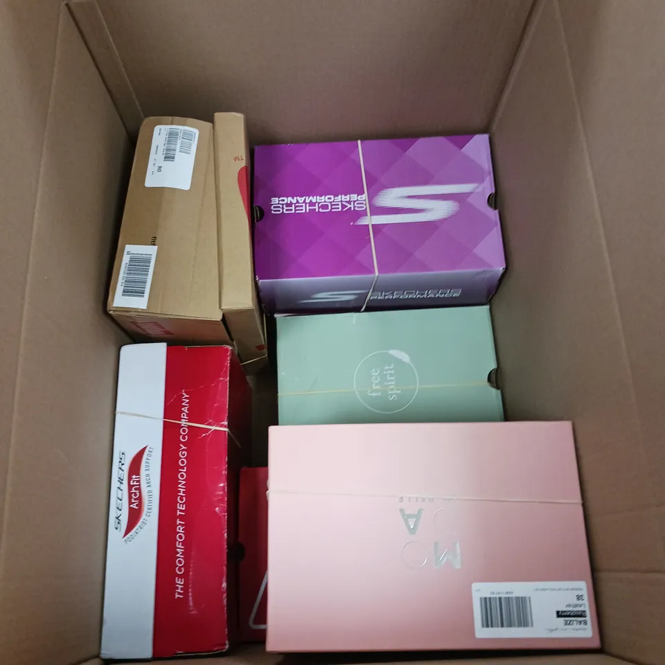 APPROXIMATELY 10 PAIRS OF LADIES SHOES ASSORTED COLOURS, SIZES AND STYLES