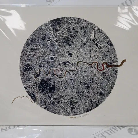 GOLDEN THAMES LONDON CIRCULAR ART PRINT