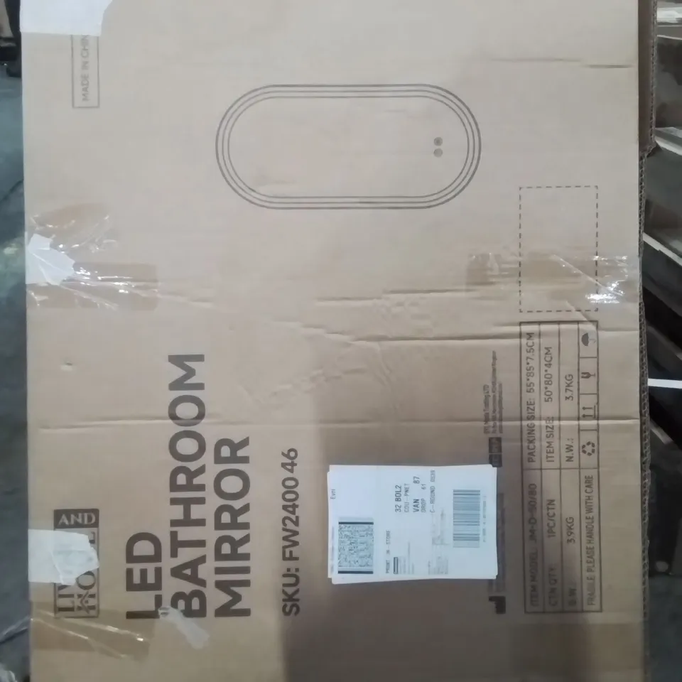 BOXED LIVING AND HOME LED BATHROOM MIRROR 