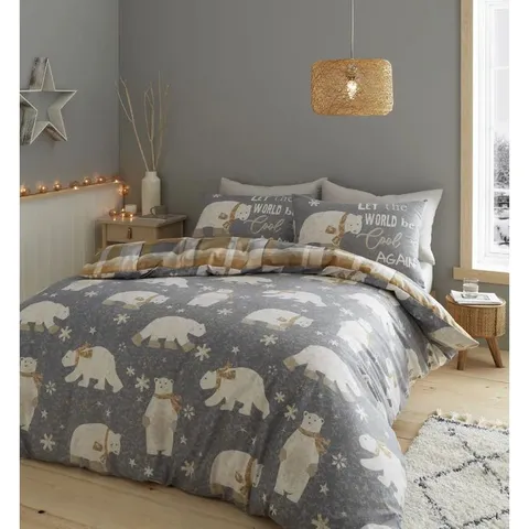 BRUSHED COTTON POLAR BEAR DUVET COVER, SIZE NOT SPECIFIED