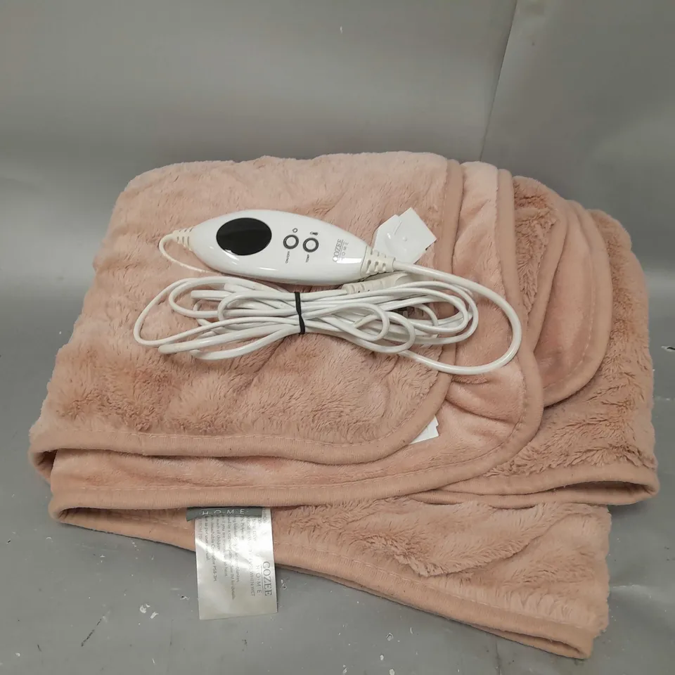 COZEE HOME VELVETSOFT HEATED THROW IN PINK