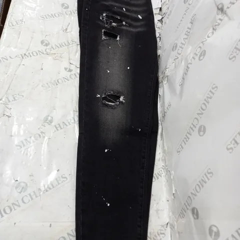 BLACK LARGE PAINT PRINT JEANS