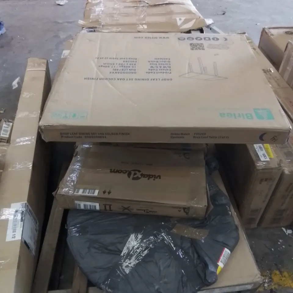 PALLET TO CONTAIN AN ASSORTMENT OF DESIGNER FURNITURE PARTS. 