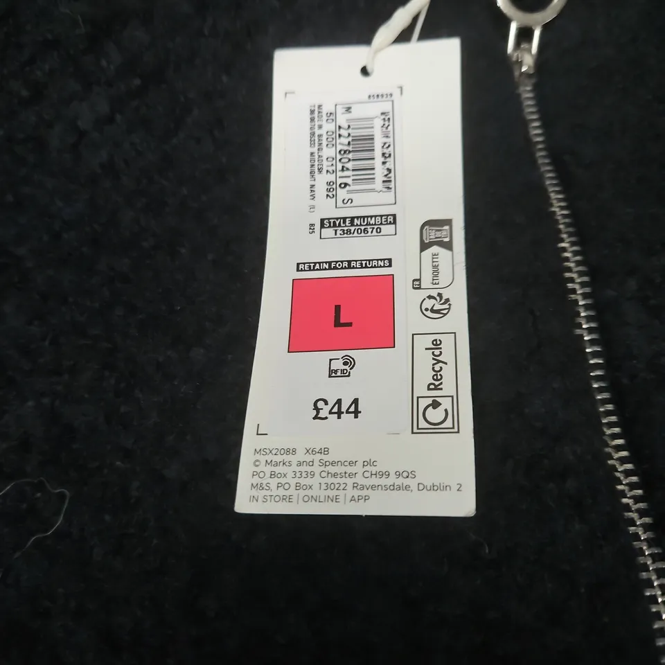 M&S WOOL BLEND ZIP CARDIGAN – WOMEN'S, UK SIZE L