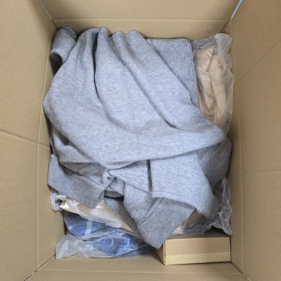 LARGE QUANTITY OF ASSORTED ITEMS TO INCLUDE PADDED COAT, LADIES HANDBAG, DUVET QUILT, ETC - COLLECTION ONLY