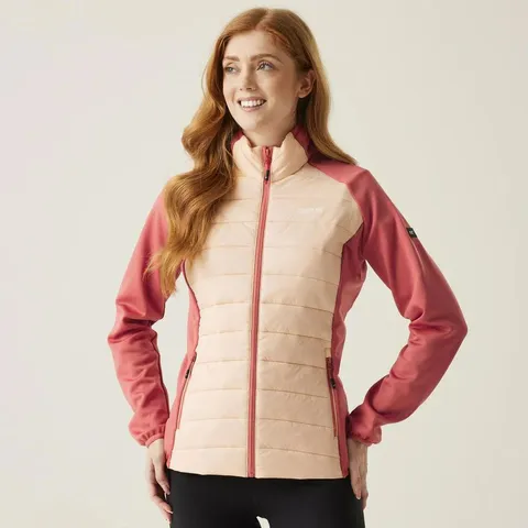 BRAND NEW REGATTA WOMENS CLUMBER V HYBRID JACKET IN PEACH PARFAIT/MINERAL RED - UK 20