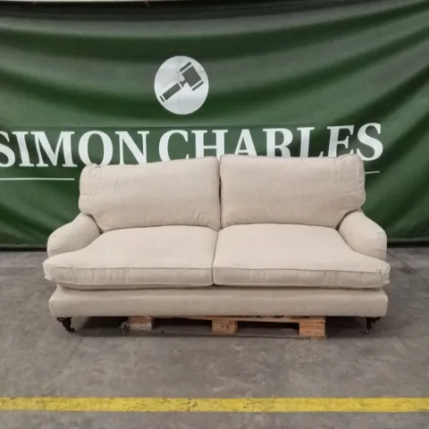 QUALITY DESIGNER LARGE 3 SEATER FABRIC SOFA - BEIGE