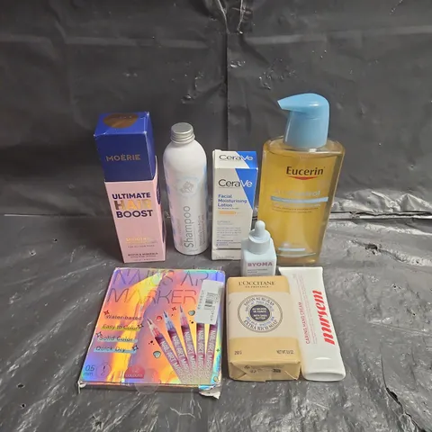 APPROXIMATEY 20 ASSORTED HEALTH AND BEAUTY PRODUCTS TO INCLUDE - BYOMA BRIGHTENING SERUM - CERAVE MOISTURISING LOTION - NURSEN HAND CREAM - ETC