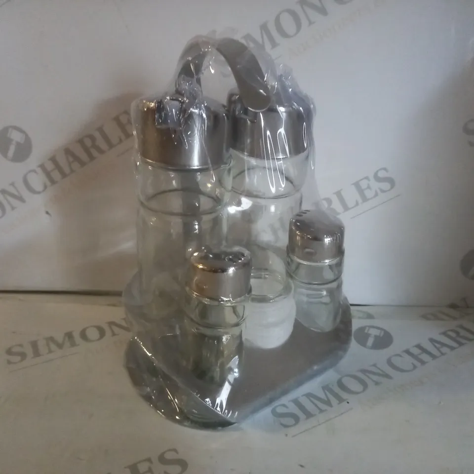 BOXED WIN&JLCZ 5-PIECE STAINLESS STEEL SPICE RACK SET