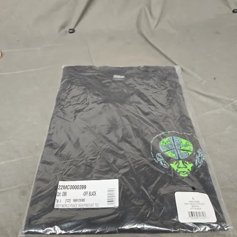 BAGGED OBEY WORLD PEACE GRAPHIC TEE - SIZE LARGE