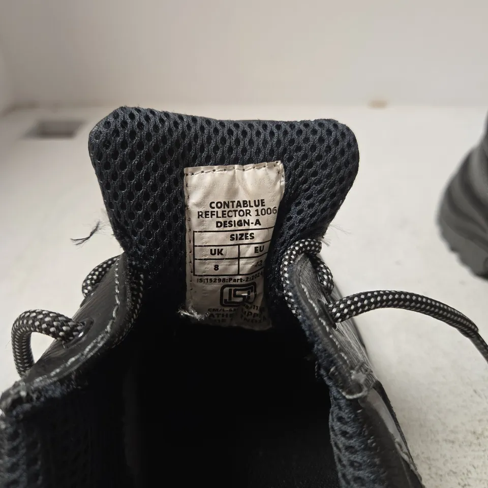 CONTABLUE UK 8 BLACK LEATHER WORK SHOE – REFLECTOR DESIGN-A 1006 (EU 42)
