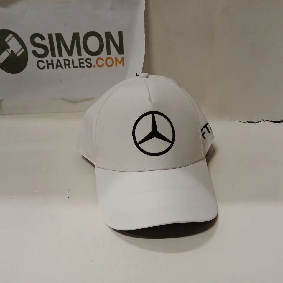 UNBOXED MERCEDES-AMG PETRONAS FORMULA ONE TEAM CAP – TWO WHITE BASEBALL CAPS