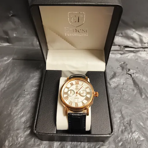 MENS ERNEST FERDINAND WATCH β FUNCTIONING SUB DIALS β LEATHER STRAP