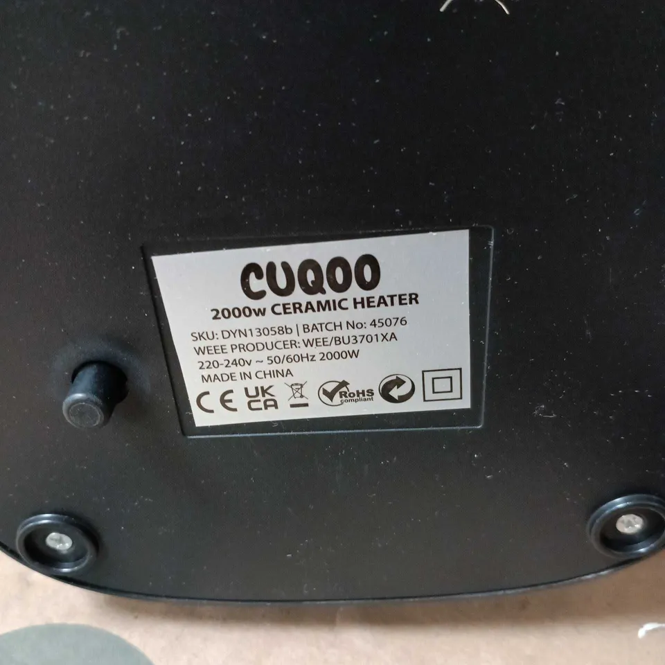 CUQOO 2000W CERAMIC HEATER BLACK BOXED