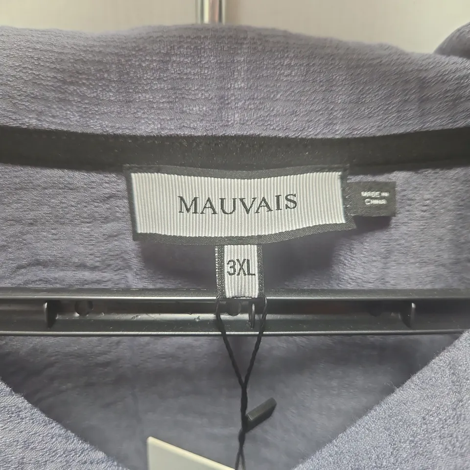 MAUVAIS MEN'S SHIRT – UK 3XL – BLUE/GREY, BUTTON-FRONT