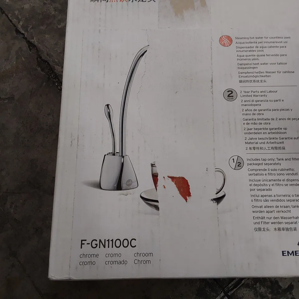 BOXED INSINKERATOR STEAMING HOT WATER TAP F-GN1100C & BOILER (2 BOXES)