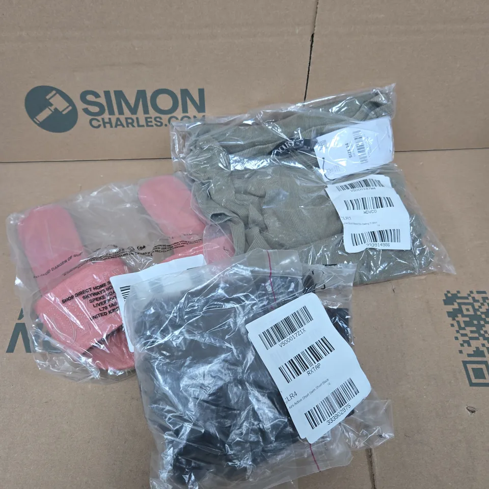 APPROXIMATELY 10 ASSORTED CLOTHING PRODUCTS IN VARIOUS STYLES & SIZES 