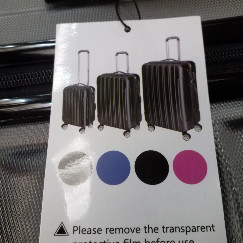 BOXED FCH 3PC HARD SHELL TRAVEL SUITCASES - GREY