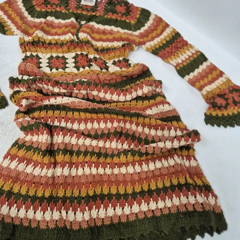 THE HIPPIE SHAKE SEDONA STRIPED CROCHET DREAM MAXI DRESS – UK SIZE L
