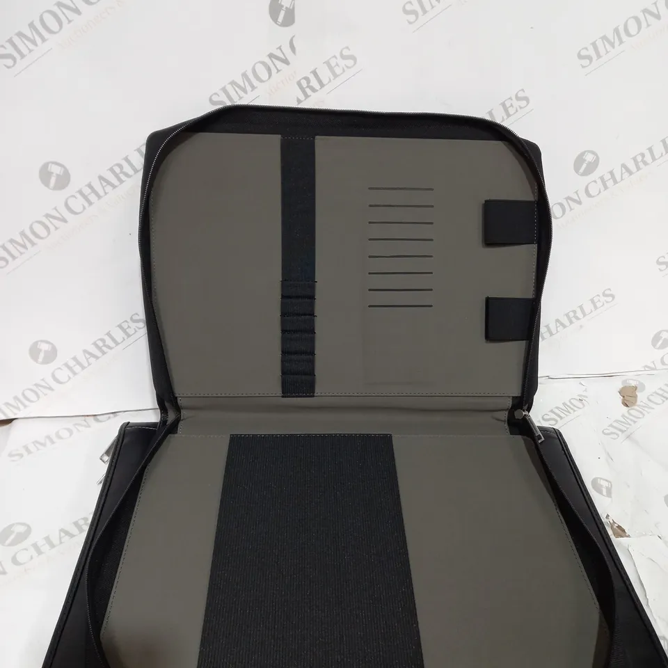 BROONEL BLACK LEATHER LAPTOP MESSENGER CASE