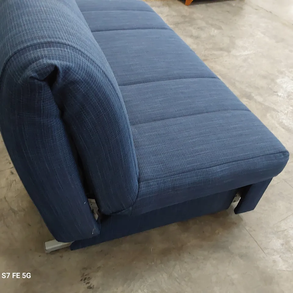DESIGNER FOLD OUT SOFABED BLUE FABRIC 