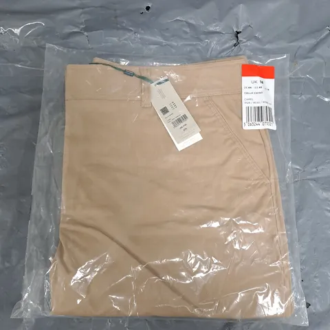 BAGGED HOBBS LONDON CALLA CHINO UK 18 CAMEL 