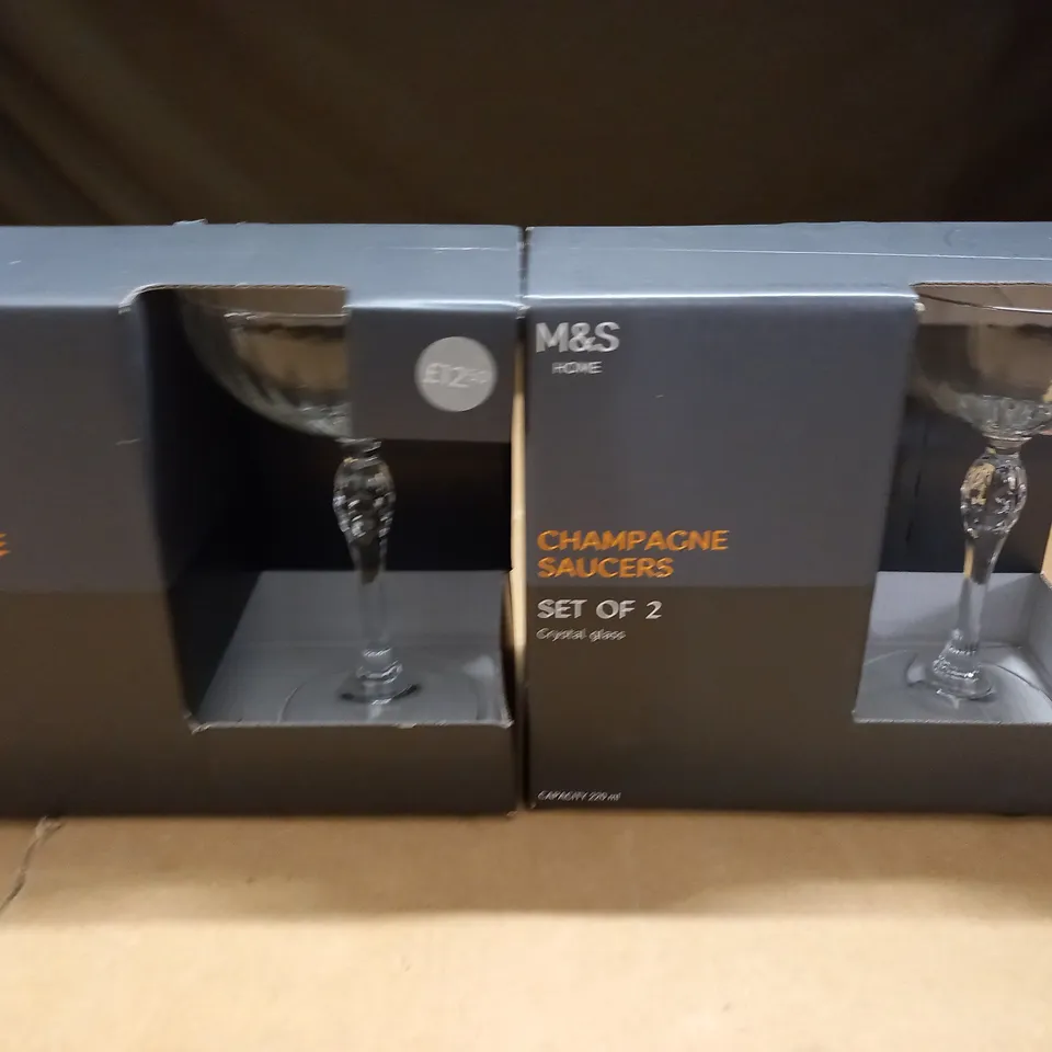 LOT OF 2 SET OF 2 CHAMPAGNE SAUCERS