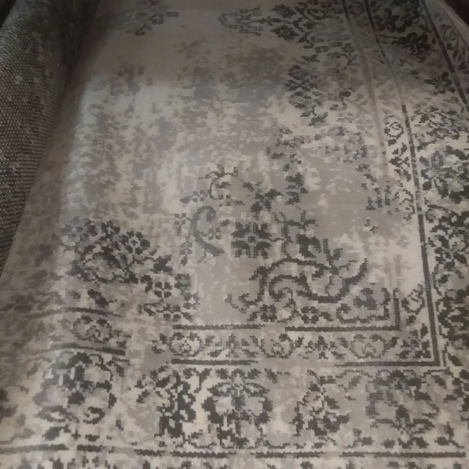 BACALL FLATWEAVE CREAM/CHARCOAL RUG 220X160CM