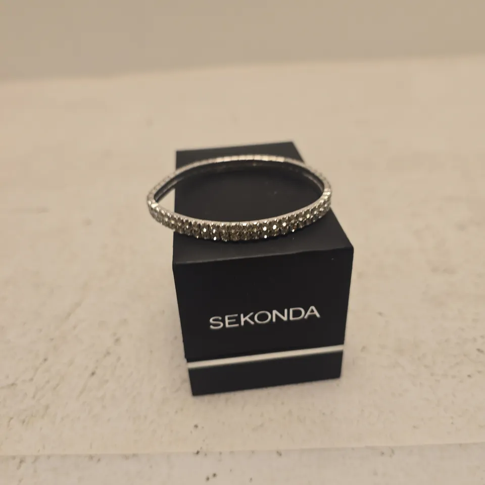 SEKONDA PAVÉ CRYSTAL BRACELET – SILVER-TONE, BOXED