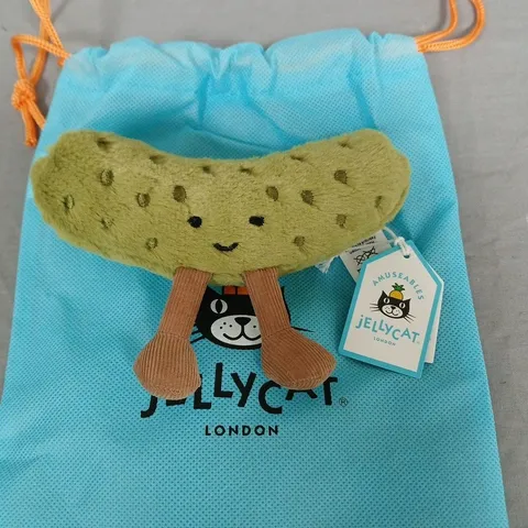 JELLYCAT AMUSEABLES PICKLE PLUSH TOY – TURQUOISE WITH TAGS